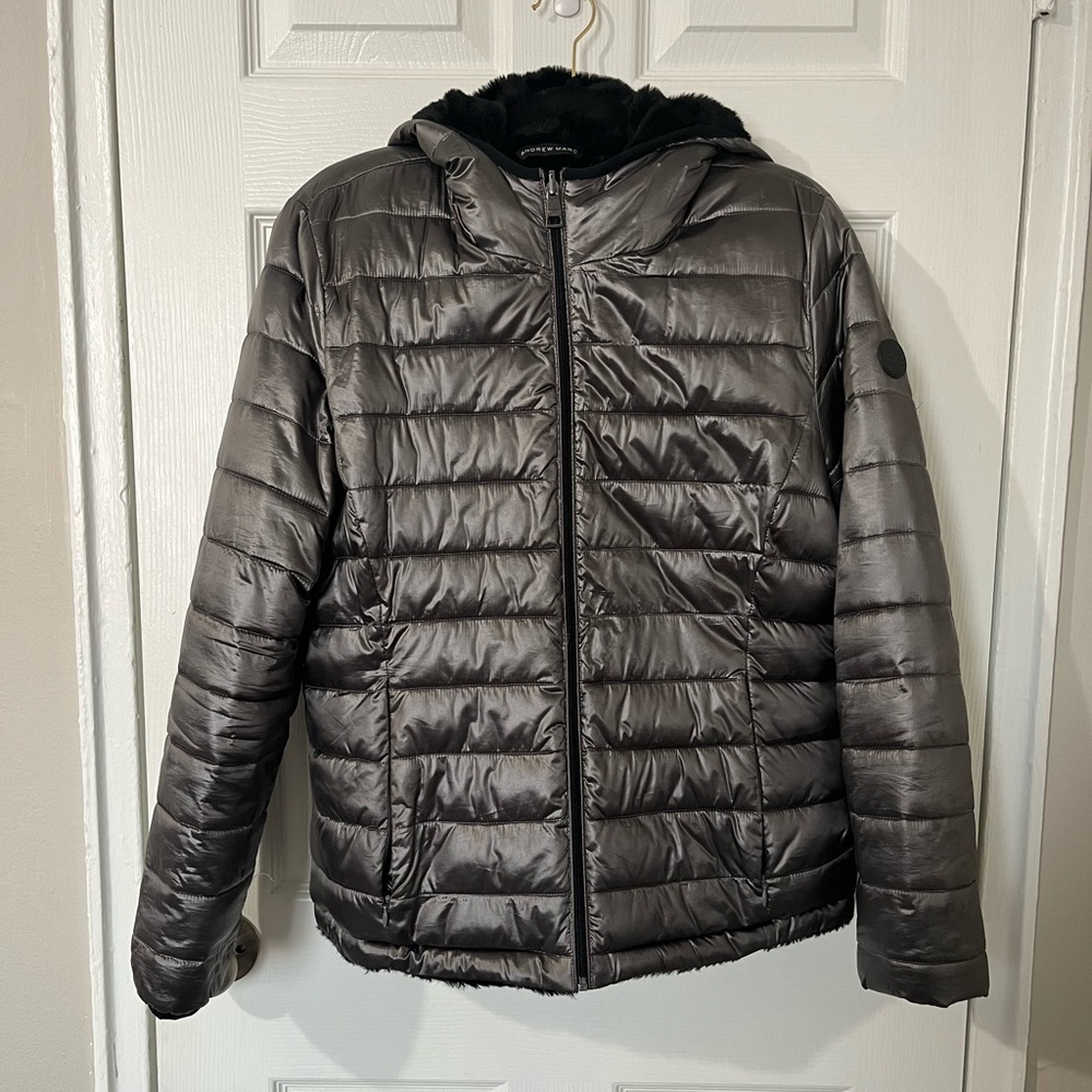 Andrew Marc Ladies' Ultra Soft Attached Hood Reversible Jacket